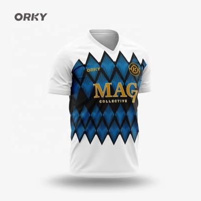 China ORKY Football Suit Sweat Moisture Absorption Adult Male Short Tank Top Long Sleeve Uniform Custom Sleeve Number for sale