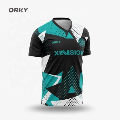 China ORKY Football Suit Sweat Moisture Absorption Adult Male Short Tank Top Long Sleeve Uniform Custom Sleeve Number for sale