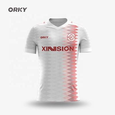 China Sets ORKY Soccer Jersey High Quality Custom Made Soccer Jersey Summer Shorts Sleeve Mens Soccer Kits for sale