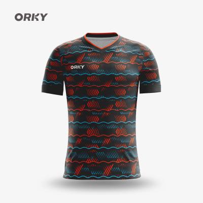 China Sets ORKY Football Training Summer Shorts High Quality Custom Sleeve Mens Soccer Kits for sale