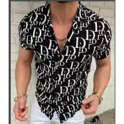 China Plain Yellow Lapel Four Face Teens Anti-wrinkle Summer Cartridge Print Casual Shirt for sale