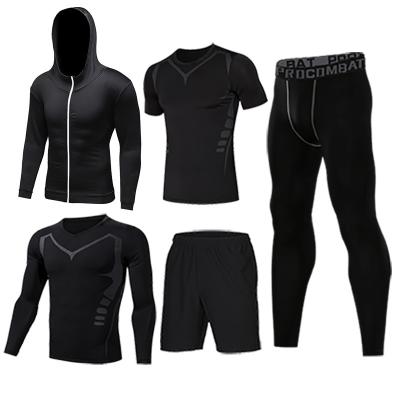 China 7pieces custom made breathable sets quick dry sportswear, wholesale price training workout yoga set, fitness sports wears men for sale