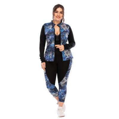 China Winter Breathable Custom Drop Womens Long Sleeves Workout Sets Gym 3 Piece Yoga Set for sale