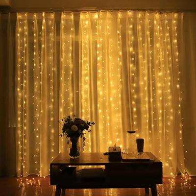 China Curtain String Light Indoor Outdoor Copper Wire Usb String Light Holiday Decorative Christmas Tree Lights Twinkle Curtain for sale