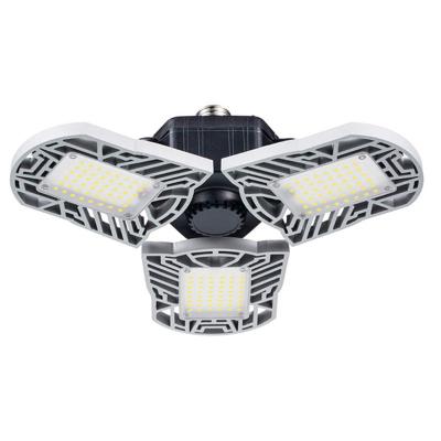 China Warehouse 60w High Bay Adjustable 3 Panel Folding Super Bright Fixture Garant Deformable 6000 LM Led Garage Light for sale