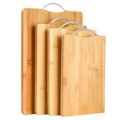 China Large Sustainable Kitchen Bamboo Chopper Custom Wooden Cutting Board With Handle for sale