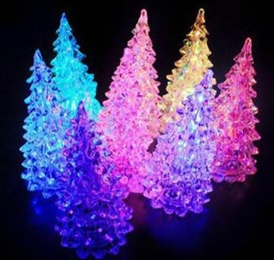 China LED Decoration Christmas Tree Light Night Light Blinking Acrylic Christmas Gift Decoration LED Light Colorful Gift for sale