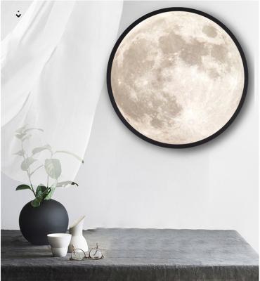 China Modern Factory Selling Custom Creative Moon Led Night Light Moon Mirror Makeup Mirror Night Light for sale