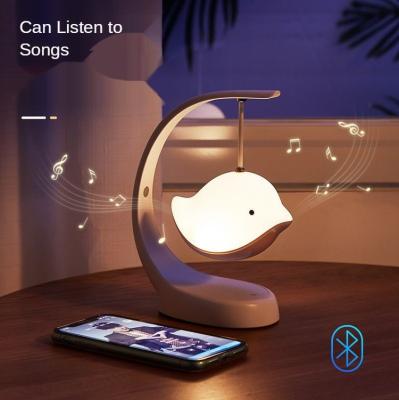 China The Best Fashion LED Night Light USB Bird Music Night Light Bedroom Modern Wireless Rechargeable Baby Decor Lamp Best Gift for sale