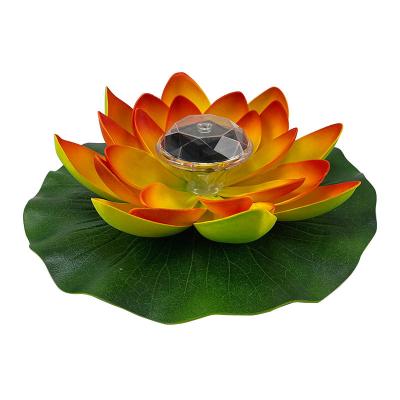 China Art Decor Solar Lotus Light Waterproof IP65 Waterproof Swimming Pool Light Floating Lotus With Light for sale