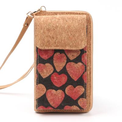 China High Quality Factory Customized Eco-Friendly Logo Vintage Printed Phone Bag Cork Personalized Women Phone Messenger Bag for sale