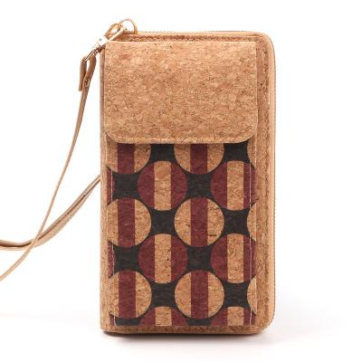 China High Quality Small Cross - Body Bags Lady Fashion Cork Wallet Cell Phone Wallet For Women Pinch Cell Phone Bags for sale