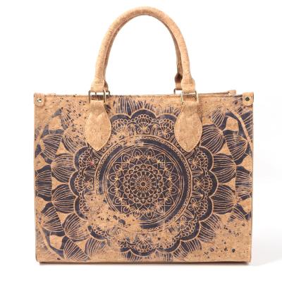 China Factory 2022 high quality BSCI fashion custom logo cork traveler women premium printing tote bag for sale