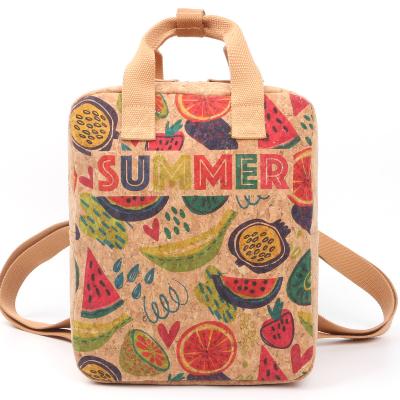 China China Eco-Friendly Manufacture Customized Logo Vintage Printed Patter Eco-Friendly Cork Personalized Women Backpack for sale