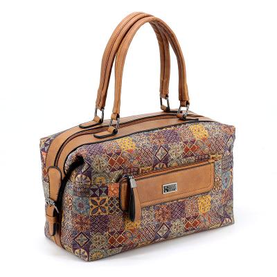 China High Quality Custom Printed LOGO Heavy Duty Zip Cork Travel Handbag With Pocket With Zipper for sale