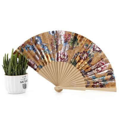 China Natural Vegan Cork Eco Friendly Sustainable Gift Cork Fan Lightweight Durable China Handmade Fan for sale