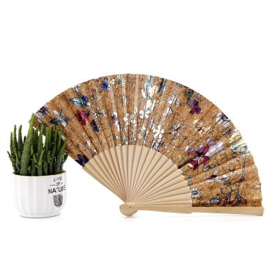 China Natural Vegan Cork Eco Friendly Sustainable Gift Cork Fan Lightweight Durable China Handmade Fan for sale