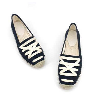 China Wholesale New Style 2021 Fashionable Casual Closed Toe Flat Slip On Jute Soft Sole Canvas Sneakers Casual Shoes For Women for sale