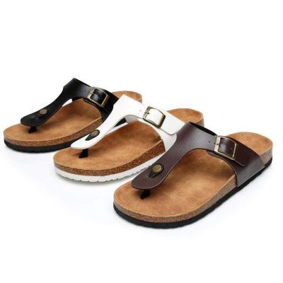 China Flat Sandals for Flip Flops Ring Open Toe Beach Sandal Summer Cork Adjustable Slide Sandals Women Casual for sale