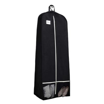 China Business Dustproof Nonwoven Fabric Garmengt Bag Black Garmengt Bag Wedding Dress Cover Folding Bag For Your Dress Wedding for sale