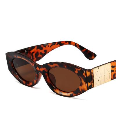 China Unisex Fashion Cat Eye New Oval Sunglasses Small Frame Hip Hop Sun Glasses for sale