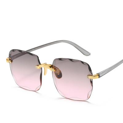 China Fashion Rimless Sunglasses Large Square Frame Rimless Sunglasses Cutting UV400Sunglasses for sale