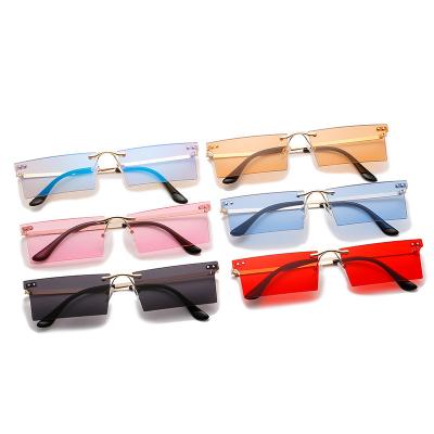 China New Rimless Sunglasses Style Square Eyeglasses Customized Rimless Lenses Marine Sunglasses Women Rice Nail for sale