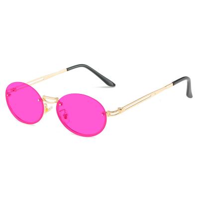 China Fashion Sunglasses Women's Fashion Balancing Sunglasses2022 Transparent Gradient Ocean Metal Rimless Frame Sun Glasses for sale