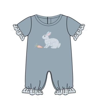 China Loungewear 2021 Newborn Cotton Baby Rompers Baby Rompers Summer Custom Short Sleeve Applique Baby Clothes for sale