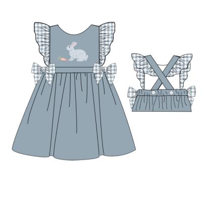 China Best Price Casual OEM ODM Customized Babies Clothes Applique Ruffles Dresses Hot Selling Casual Dress for sale