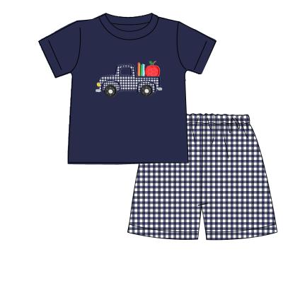 China 2022 Hot Sale Casual Boys Boutique Clothing Sets Back To School Cotton Toddler Boys Dressing Sets for sale