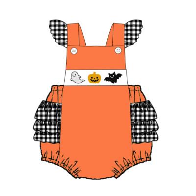 China Custom wholesale cute rompers summer baby romper Halloween pattern boutique causal baby rompers factory for sale