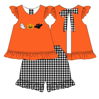 China Good quality casual children's boutique dress ruffle and pants matching outfits girls winter dress set for sale