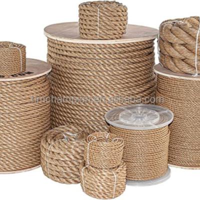 China > 5 Years Factory Direct Supply 30-60mm Thickness Natural Jute Rope Twisted Manila Rope Hemp Rope For Craft Dock Decorative Landscape for sale