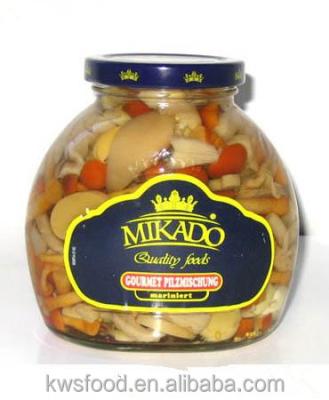 China Pickled Fresh Canned Mixed Mushroom in Glass Jars 580ml for sale