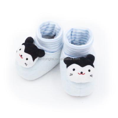 China Super Soft Newborn Combat Boot Shoes Light Blue Cat for sale