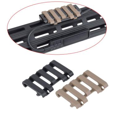 China Soft Polymer 5 Slot Rail Cover Fix Flashlight Switch Tail With Wire Loom For Almost Surefir M300 M600 PEQ-15 16A Etc Rail Tail switch quarter for sale