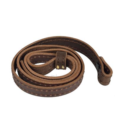 China Hunting Rifle Sling Shoulder Belt Skin Bindings Genuine Leather Adjustable Shooting Tie Down Gun Accessories Universal for sale