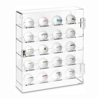 China Super Mall Acrylic Mountable Golf Balls Display Case Cabinet Wall Rack Holder For 20 Golf Balls for sale