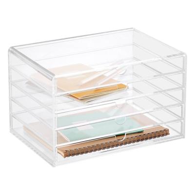 China An-b669 Viable Wholesale Acrylic Makeup Organizer With Drawers / Clear Drawers Acrylic Jewelry Box for sale