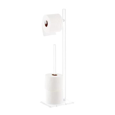 China W523 Acrylic Desk Standing Round Acrylic Tissue Roll Holder for sale