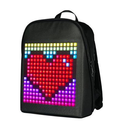 China With USB 2022 size quality wifi control smart human walking advertising led backpack DIY custom dynamic LED display backpack for sale