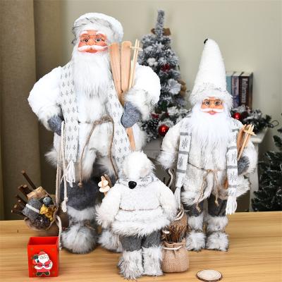 China 2022 Hot Sale Eco-friendly Christmas Decorations 45cm Santa Doll With Cute Big Bell And Gift for sale