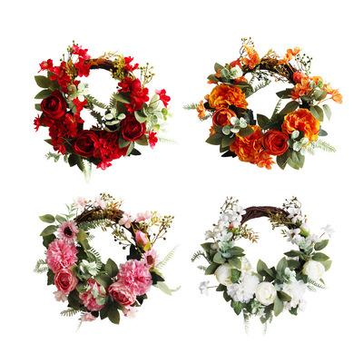 China Plastic Home Decoration Accept Custom Door Hanging Simulate Peony Flower Sunflower Wedding Decor For Wall Hanging Front Entrance Sign for sale