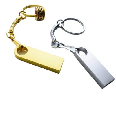 China 2021 Cheap Silver Metal Mini USB Flash Drive With Key Chain for sale