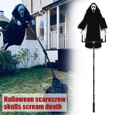 China Outdoor Ghostface Scarecrow Hanging Scary Scream Ghost Ghostface Halloween Decoration New Creative Halloween Decoration Terror Scarecrow for sale