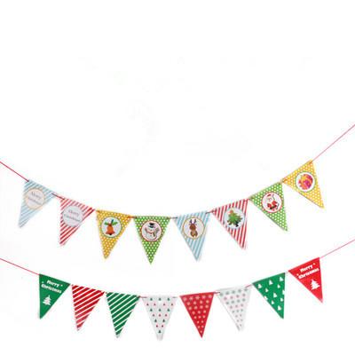 China Custom Bunting Banner Garland Flags National LOGO String Flag Merry Christmas Party Decoration Cloth Santa Claus Letter Hot Beer for sale