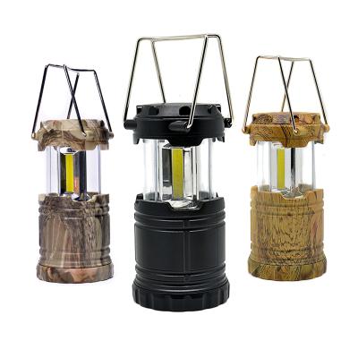 China Residential Custom Small Portable Extendable Outdoor COB Lamp 3x3W Dry Battery Light 3AAA LED Switch Tent Mini Camping Lantern For Emergency for sale