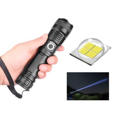 China Zoomable Emergency Lights 20W 1500lumen 5 Modes Torches Handheld Tactical Aluminum Body USB Rechargeable XhP50 LED Flashlights for sale