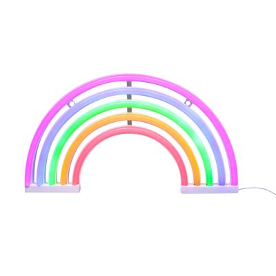 China Indoor 3AA or USB Charging Rainbow Led Neon Lamp Home Neon Light Lamp Party Birthday Bedroom Bedside Table Decoration Light LED Gifts Wall for sale